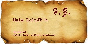 Halm Zoltán névjegykártya