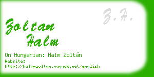 zoltan halm business card